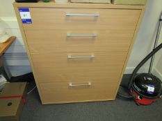 4 Drawer light oak effect office cabinet