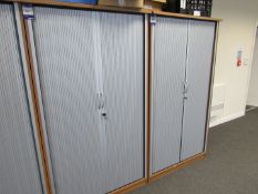 2 x Tambour fronted cabinets (1050 x 550 x 1900), to first floor office