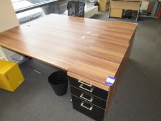 Pair of single person workstations with 4 drawer pedestals