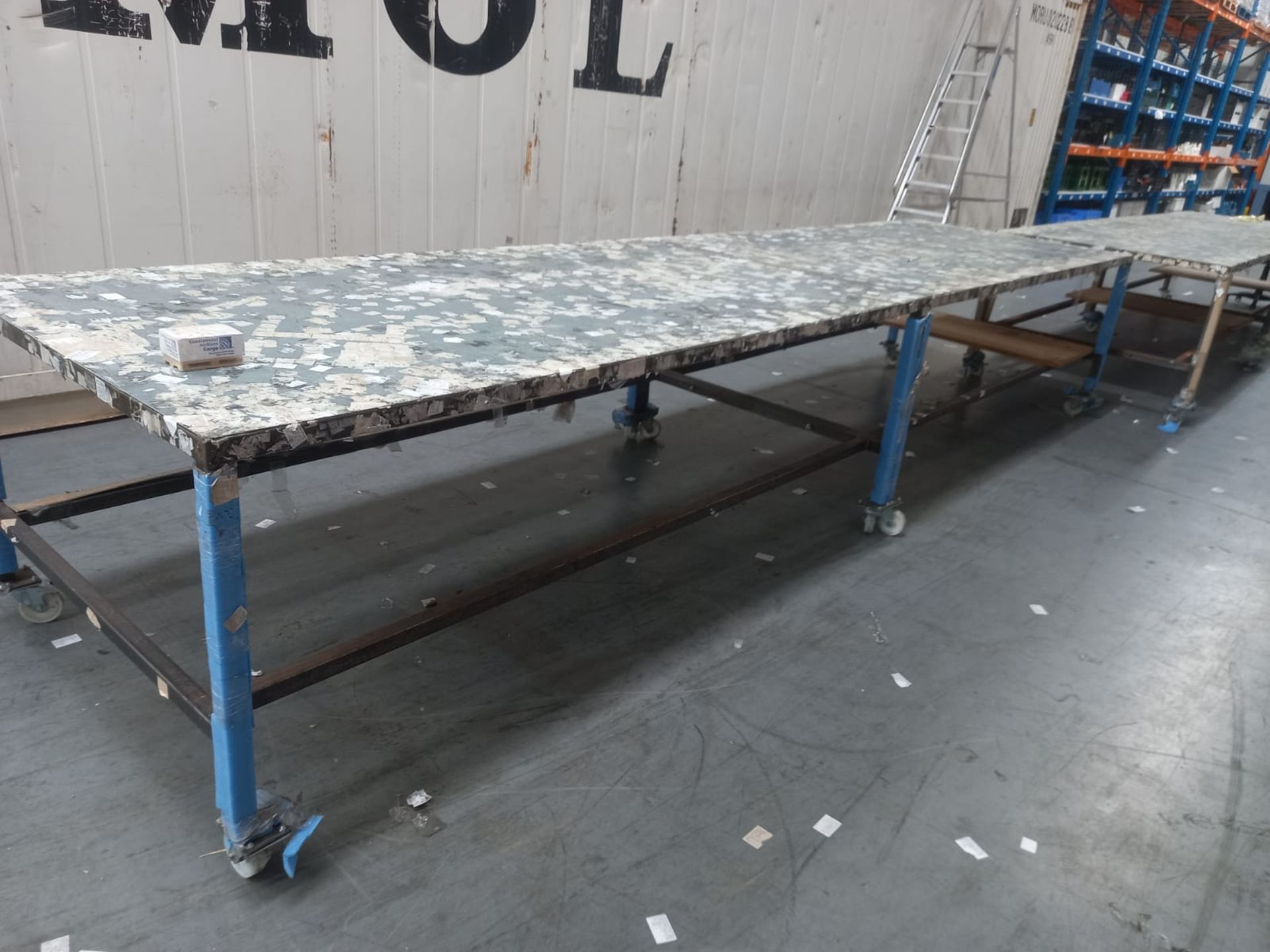4 Mobile picking tables (2 bolted together) 2500mm