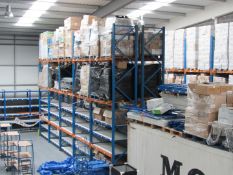 10 Bays pallet racking 12 End frames, 48 Cross beams, Delayed collection, by appointment