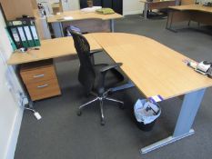 3 Piece section single person workstation with operators chair
