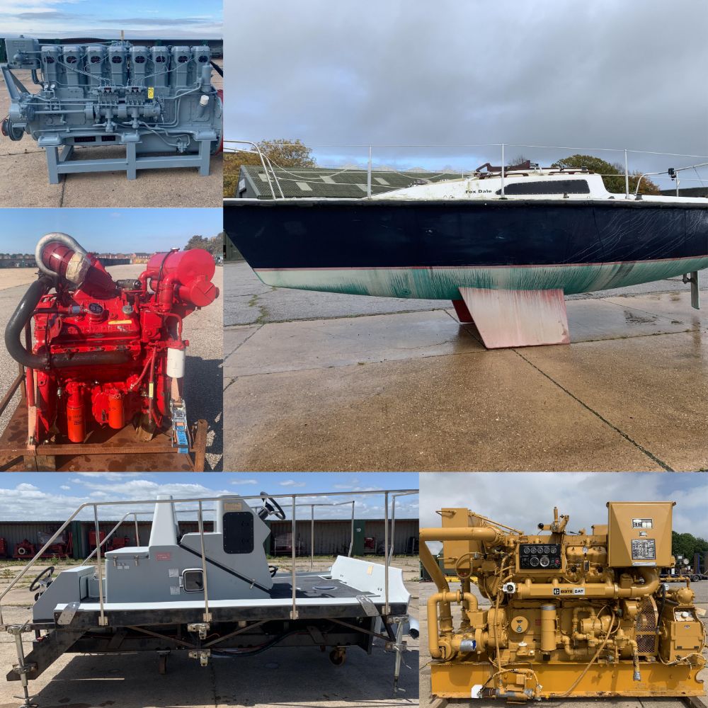 Marine Diesel Engines, Diesel Generators, Diesel driven Water Pumps, Large Quantity Outboard Motors, Marine Gearboxes, Hydraulic Power packs etc