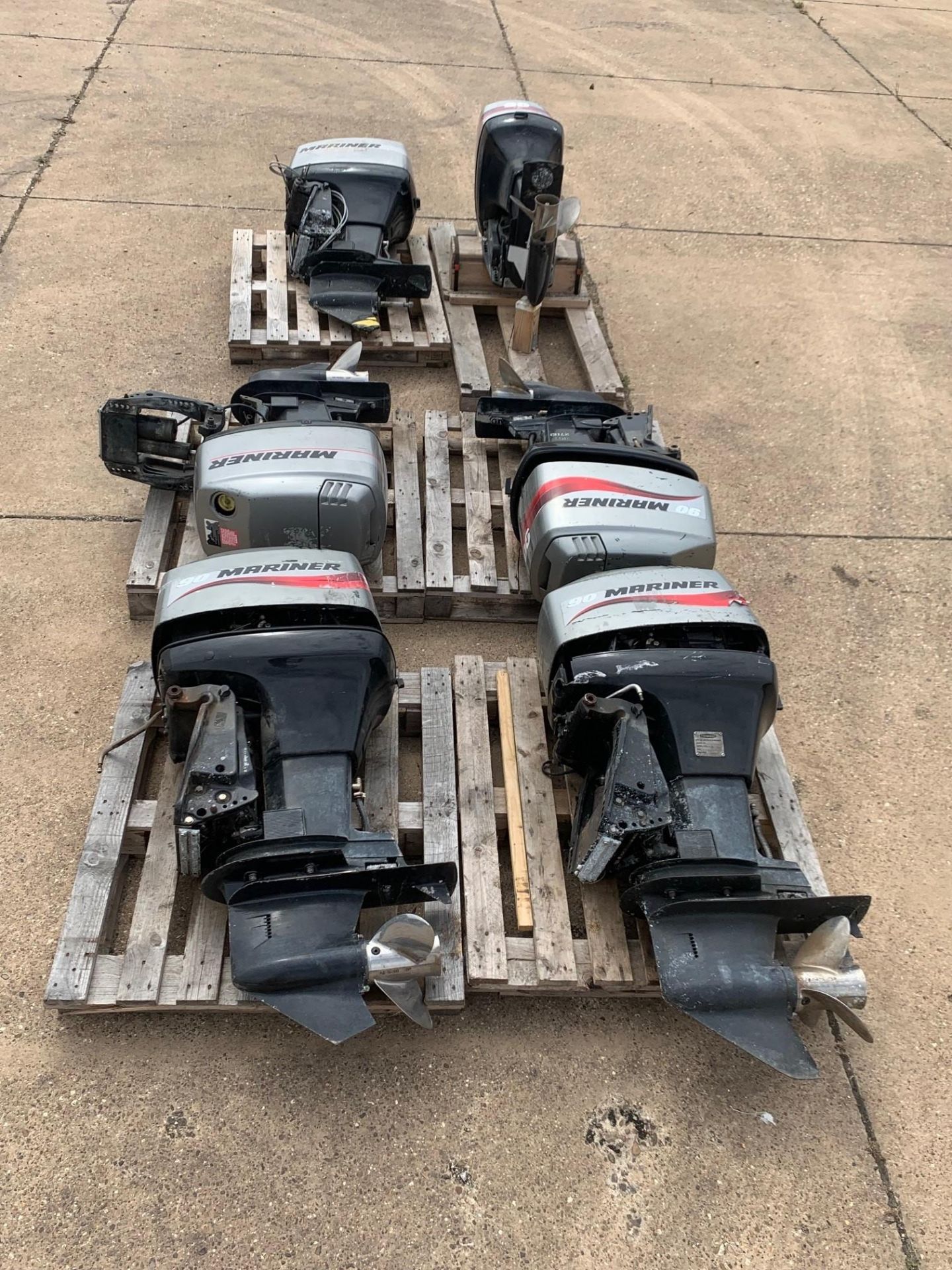 Qty 6 Mariner 90hp Outboard Motors Ex Mod used - Image 2 of 14
