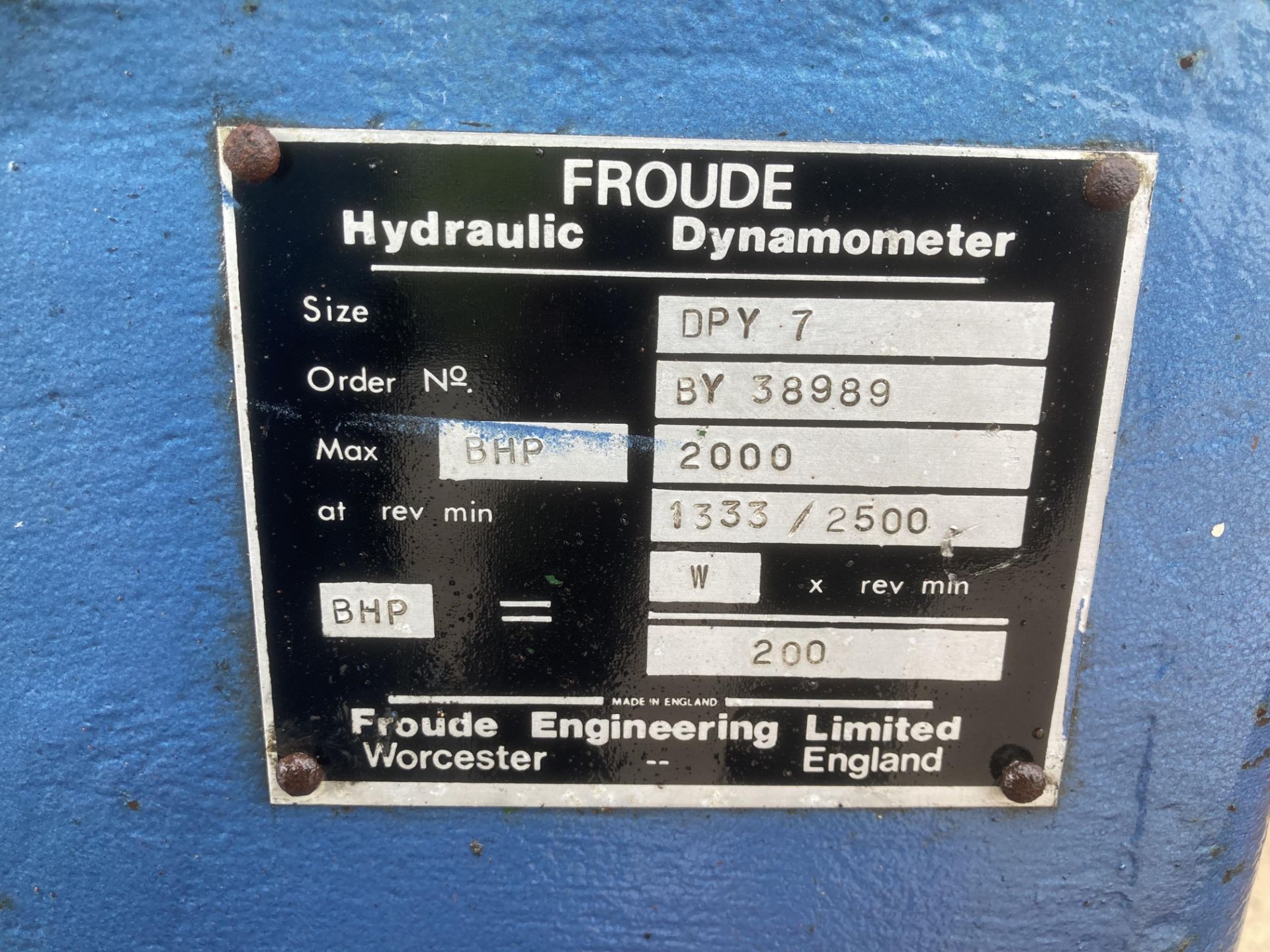 Dynamometer: Heenan Froude DPY7D Ex Mod - Image 5 of 5