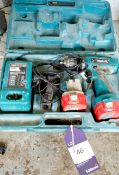 Makita Cordless Drill, 2 Batteries & Charger to case