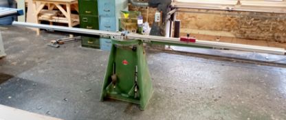 Morsa Corner Notching Machine, foot operated serial number F66382 with glide stop, 3m track