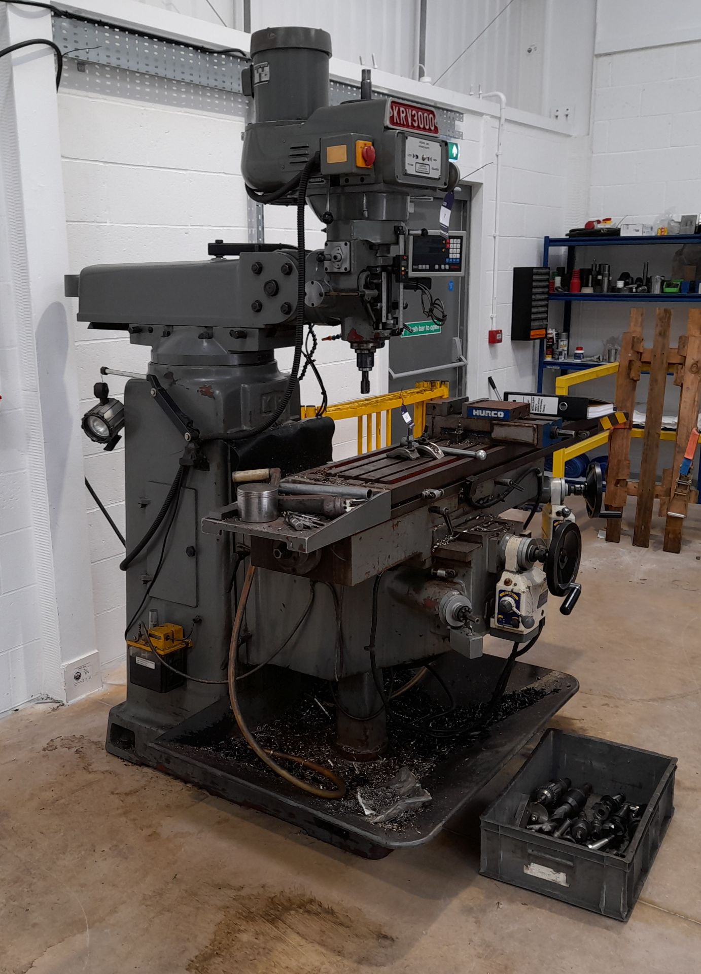 King Rich KRV3000 Turret type Vertical Milling Machine, with Newall B60 readout, model KR- - Image 2 of 12