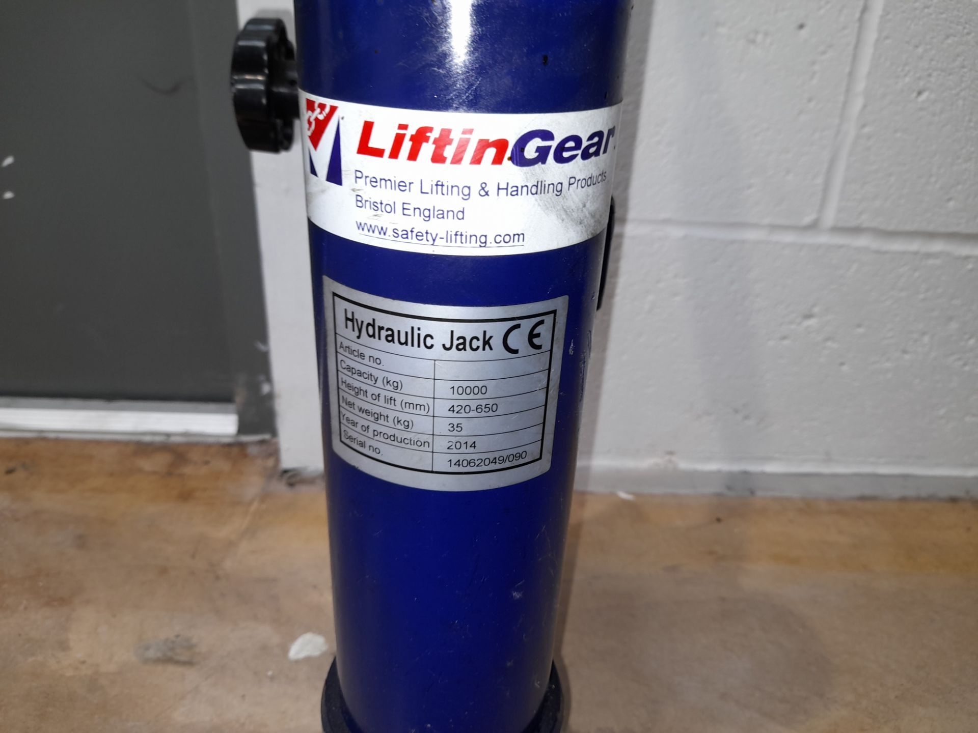 Liftingear 10,000kg Hydraulic Jack serial number 14062049/090 (2014) 420 – 650mm lift - Image 2 of 2