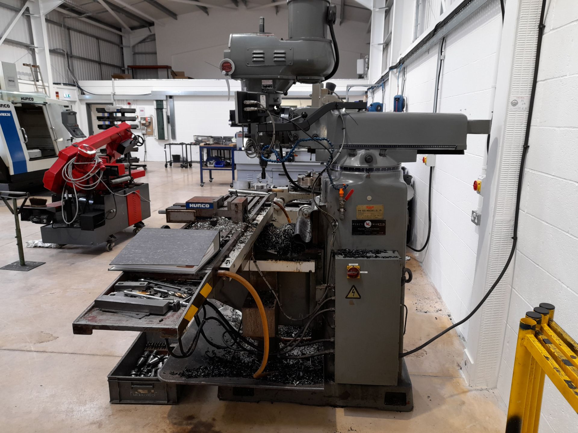 King Rich KRV3000 Turret type Vertical Milling Machine, with Newall B60 readout, model KR- - Image 10 of 12