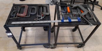 2 Mobile Tables with clamps as lotted