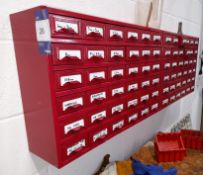 2 x 36-drawer Wall Mounted Storage Cabinets with contents as lotted