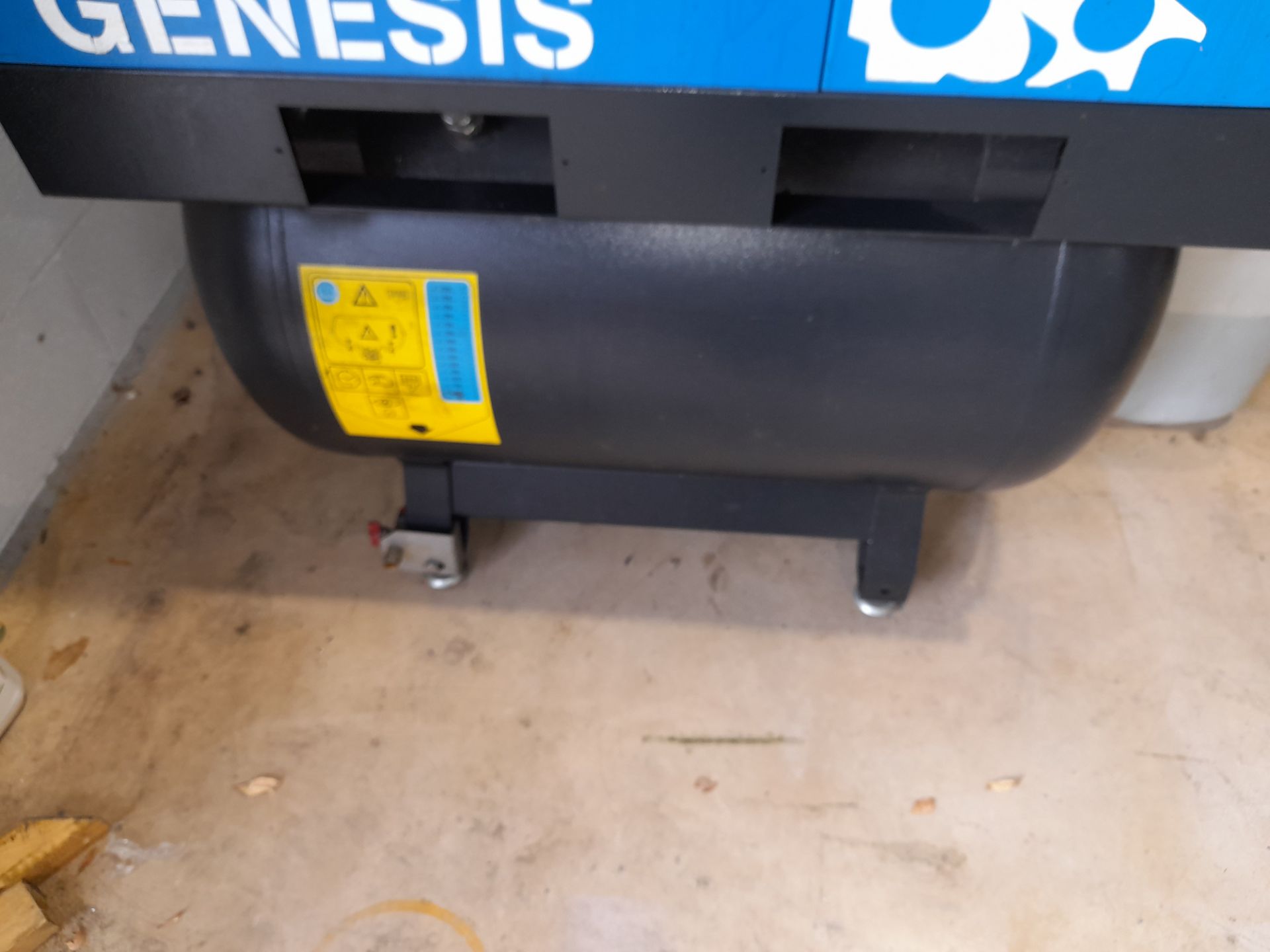 Abac Genesis 11 270 Piston Tyre Air Compressor with floor mounted receiver, serial number - Image 4 of 5