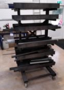 6-shelf Mobile Fabricated Stock Rack with contents as lotted