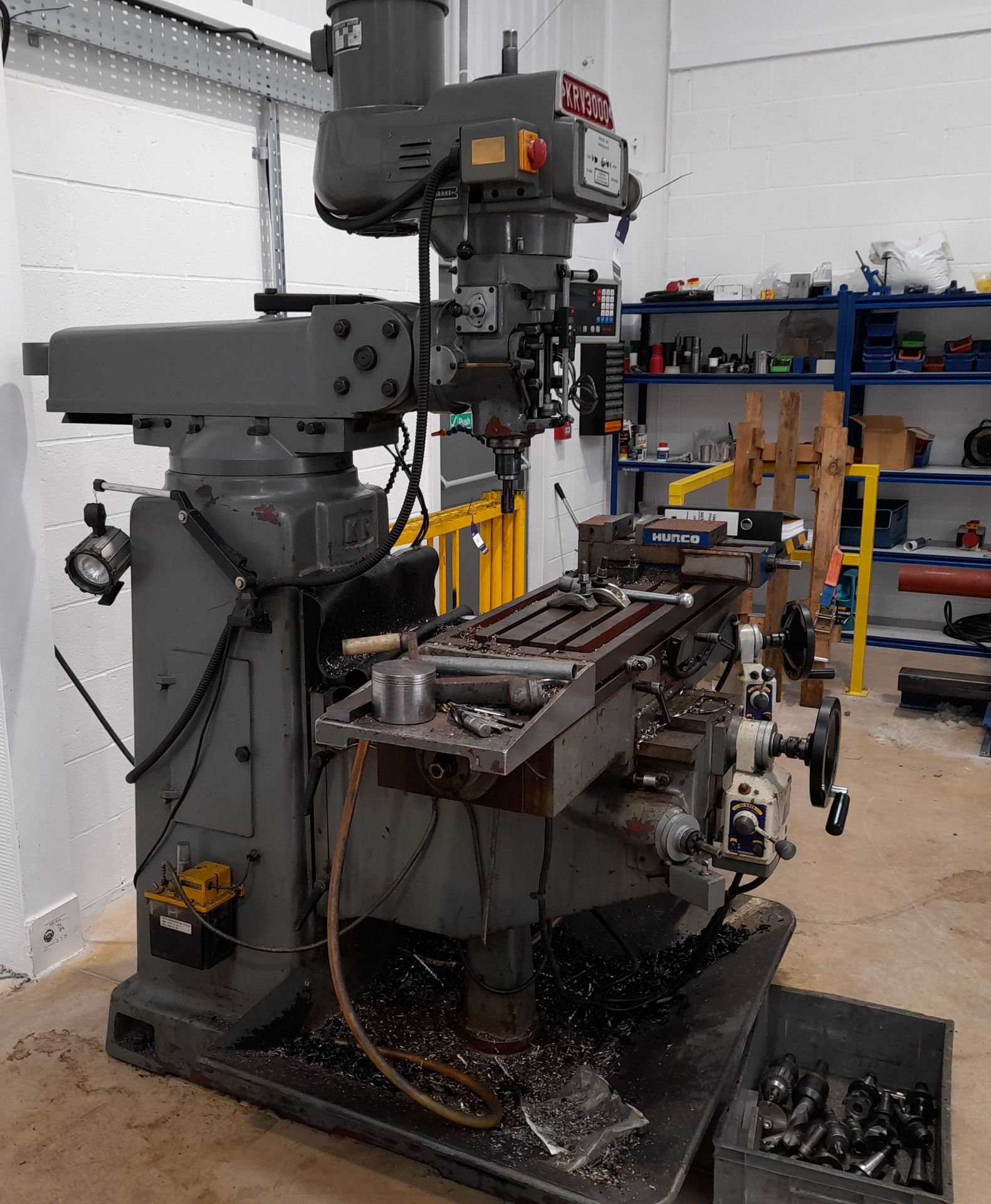 King Rich KRV3000 Turret type Vertical Milling Machine, with Newall B60 readout, model KR- - Image 11 of 12