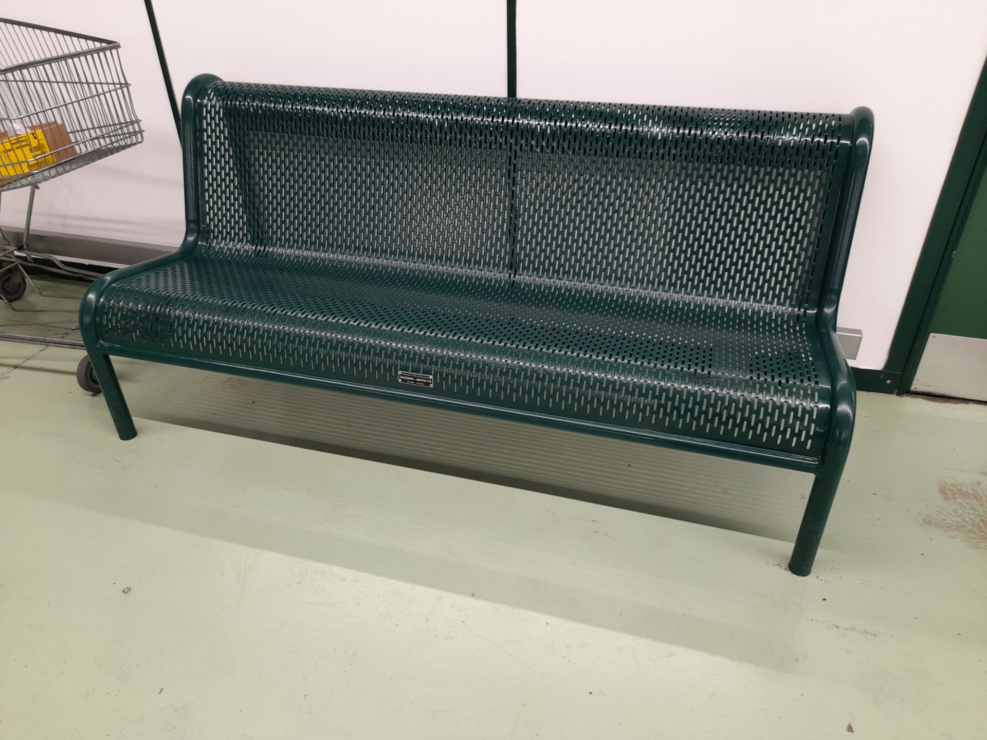 2 x Macemain & Amstad Ltd plastic-coated steel benches (only available for removal Friday 5th