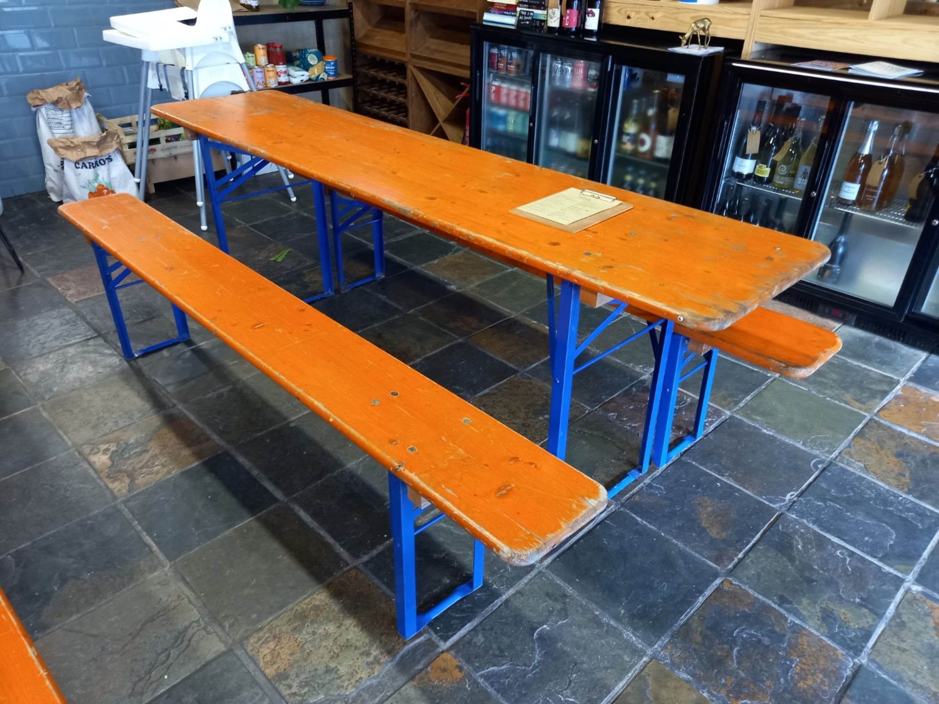 Foldaway Long Bistro Table 2200 x 500 with 2 x Bench Seating