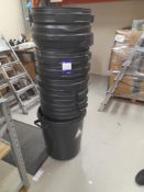 9x Black Plastic Bins Without Lids