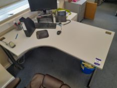 4x Cantilever Desks (1 Left Hand, 3 Right Hand) With 3 Draw Pedestals. Contents Excluded