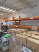 2 Bays of Orange Steel Boltless Pallet Racking, 2600x1000x2900