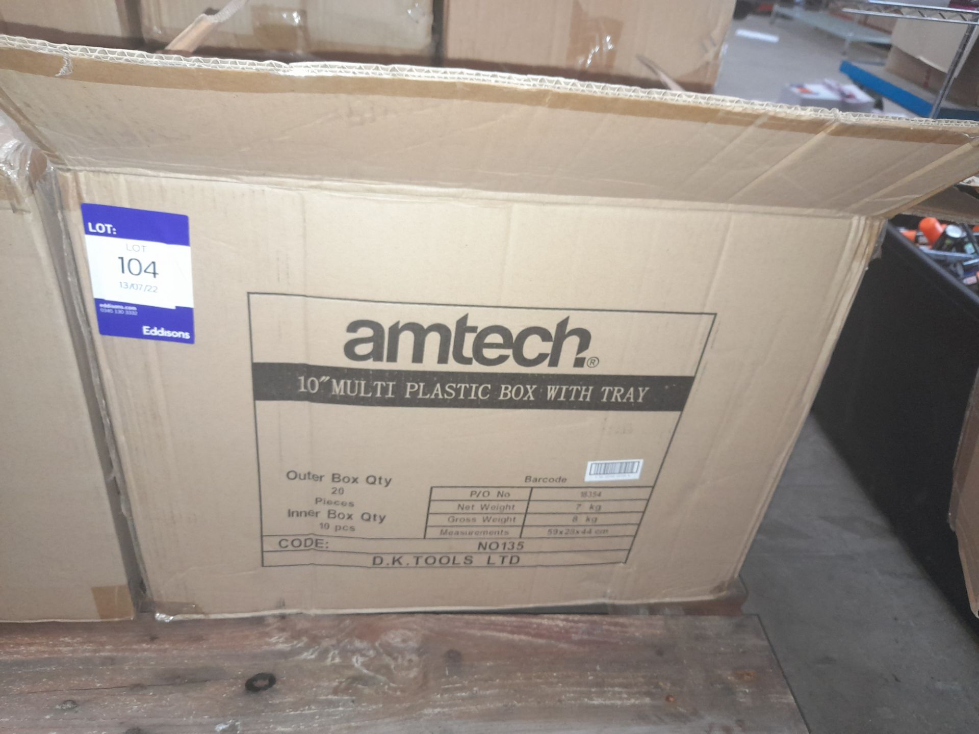 1 x Box of Amtech 10” Multi Plastic Mini Toolboxes (2 x cartons per box, 10 x tool boxes per carton,