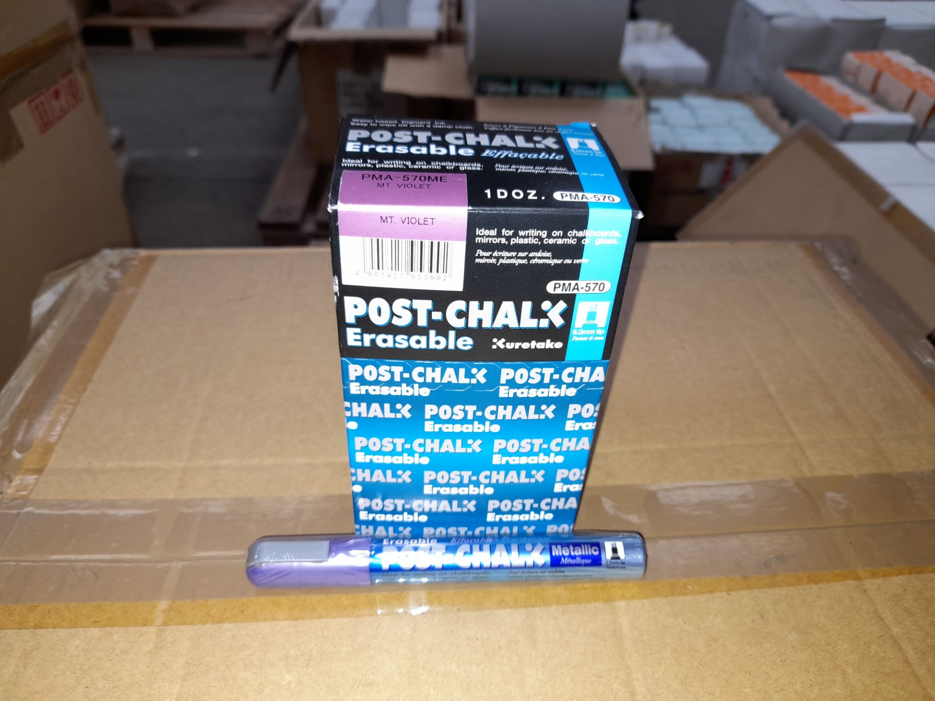 1 x Box of Kuretake Post-chalk Erasable MT Violet PMA-570ME Markers, approximately 700 markers,