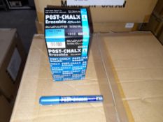 1 x Box of Kuretake Post-Chalk Erasable MT Blue PMA-570ME Markers, approximately 700 markers,