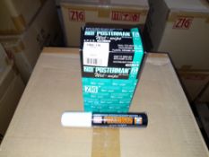 1 x Box of Kuretake Zig Posterman Wet-Wipe white PMA-770 Markers, approximately 240 markers,