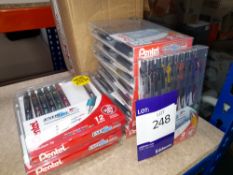 12 x Packs of Pentel EnerGel retractable rollerball pens