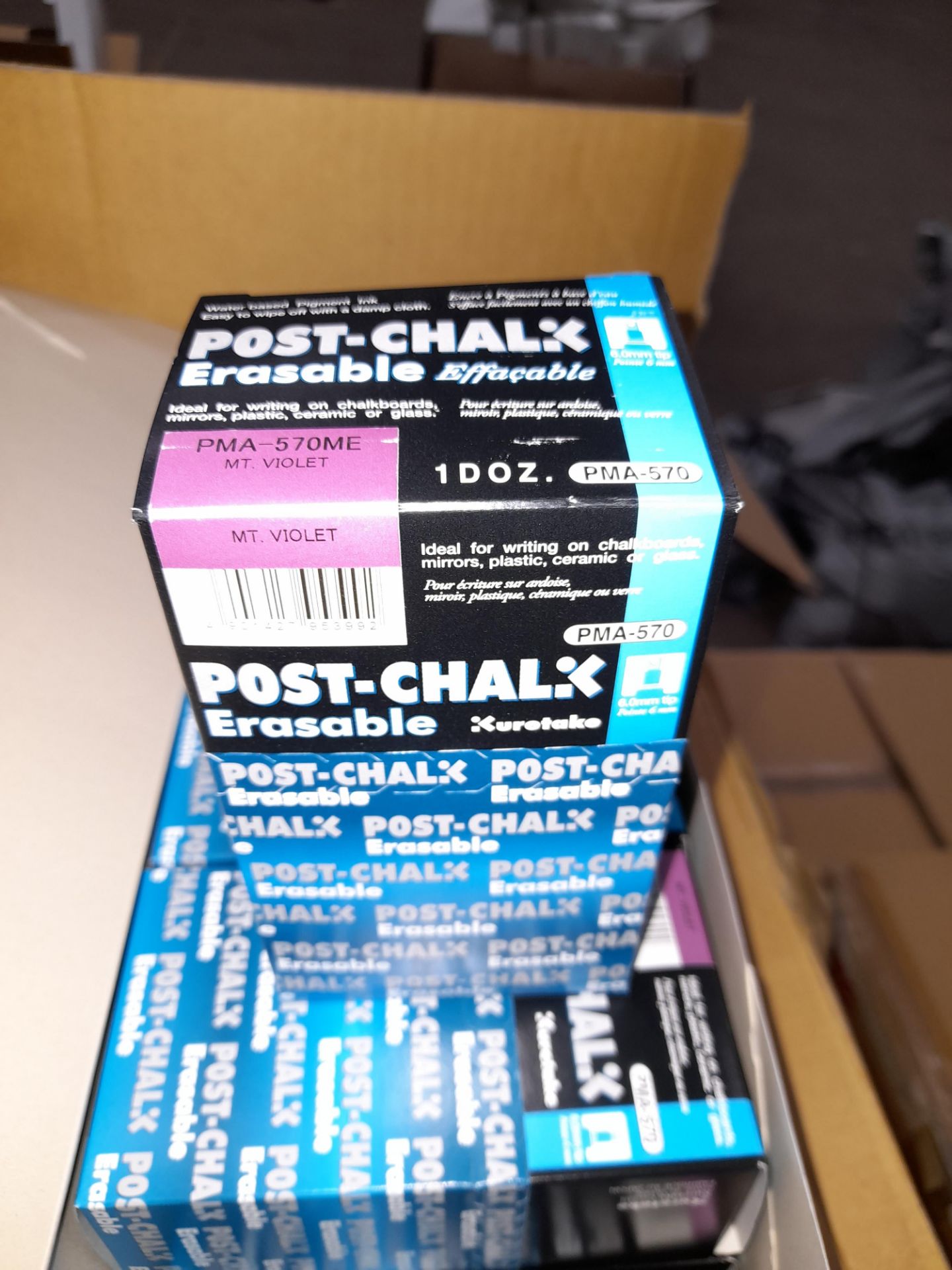 1 x Box of Kuretake Post-chalk Erasable MT Violet PMA-570ME Markers, approximately 700 markers, - Image 6 of 7