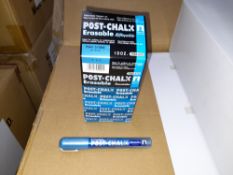 1 x Box of Kuretake Post-Chalk Erasable MT Blue PMA-570ME Markers, approximately 700 markers,