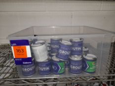 Approx. 30 x 125ml tins of Rainbow Groutin Grout Restorer, various finishes including Grey, Ivory,