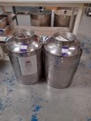 2 x Sansone 80L stainless steel vats