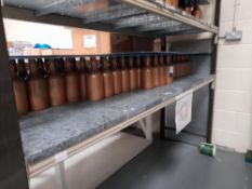 Quantity of ceramic bottle stock, to 1 & 1/2 shelves, as photographed (other contents to shelf