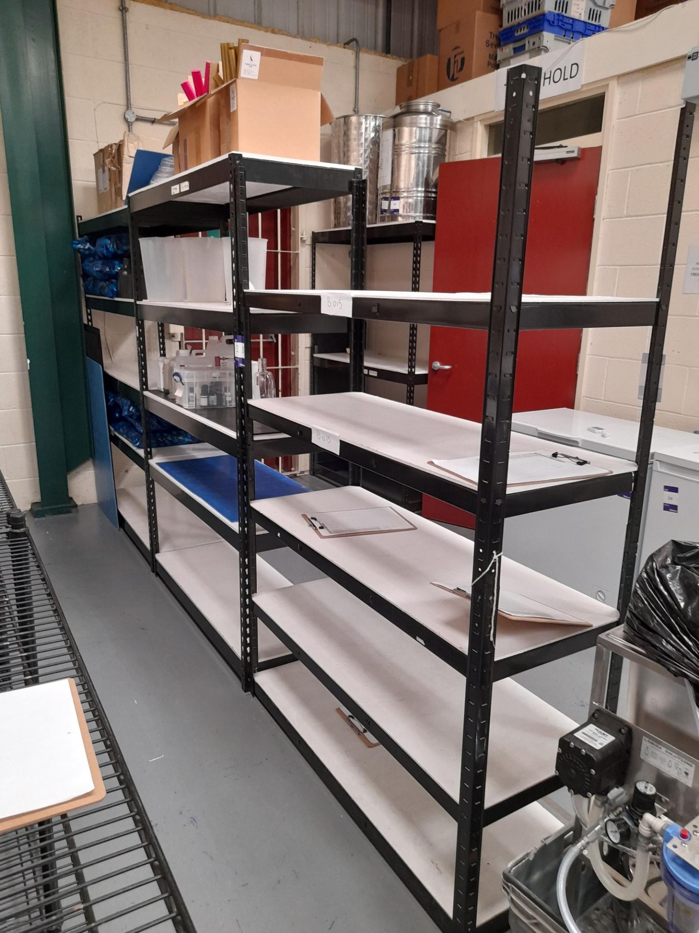 3 x Various five tier racks (contents excluded)