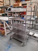 5 tier stainless steel trolley