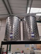 2 Various stainless steel vats