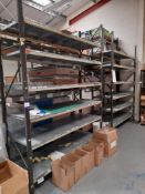 3 x Bays of various racking, with metal shelving (contents excluded)