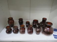 Assorted Bovril, Marmite & Virol Amber Glass Jars.