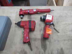 3x Pneumatic tools including torque wrench, dual action sander and angle sander/grinder