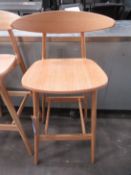 6x lightwood curved back stools