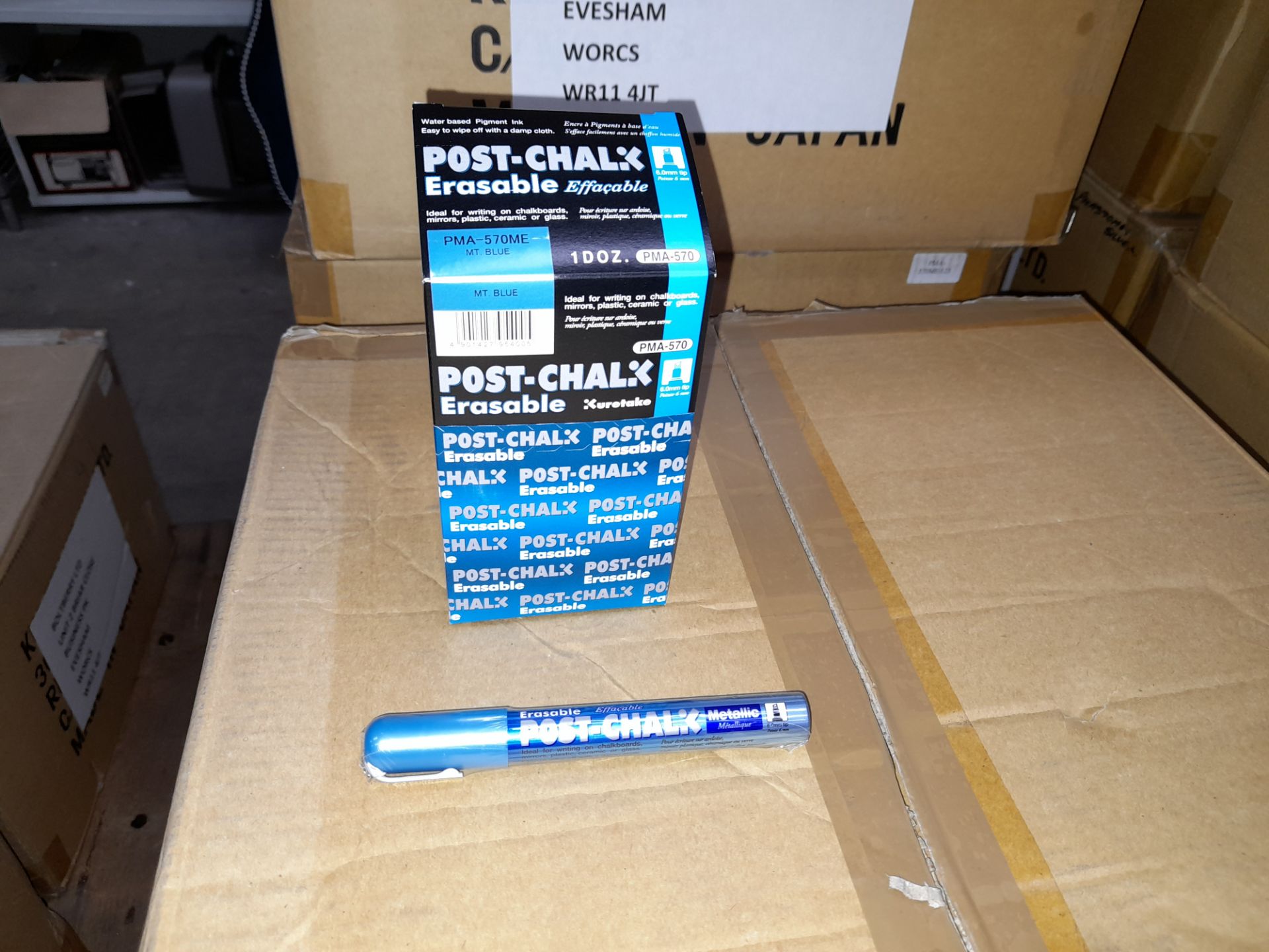 1 x Box of Kuretake Post-Chalk Erasable MT Blue PM