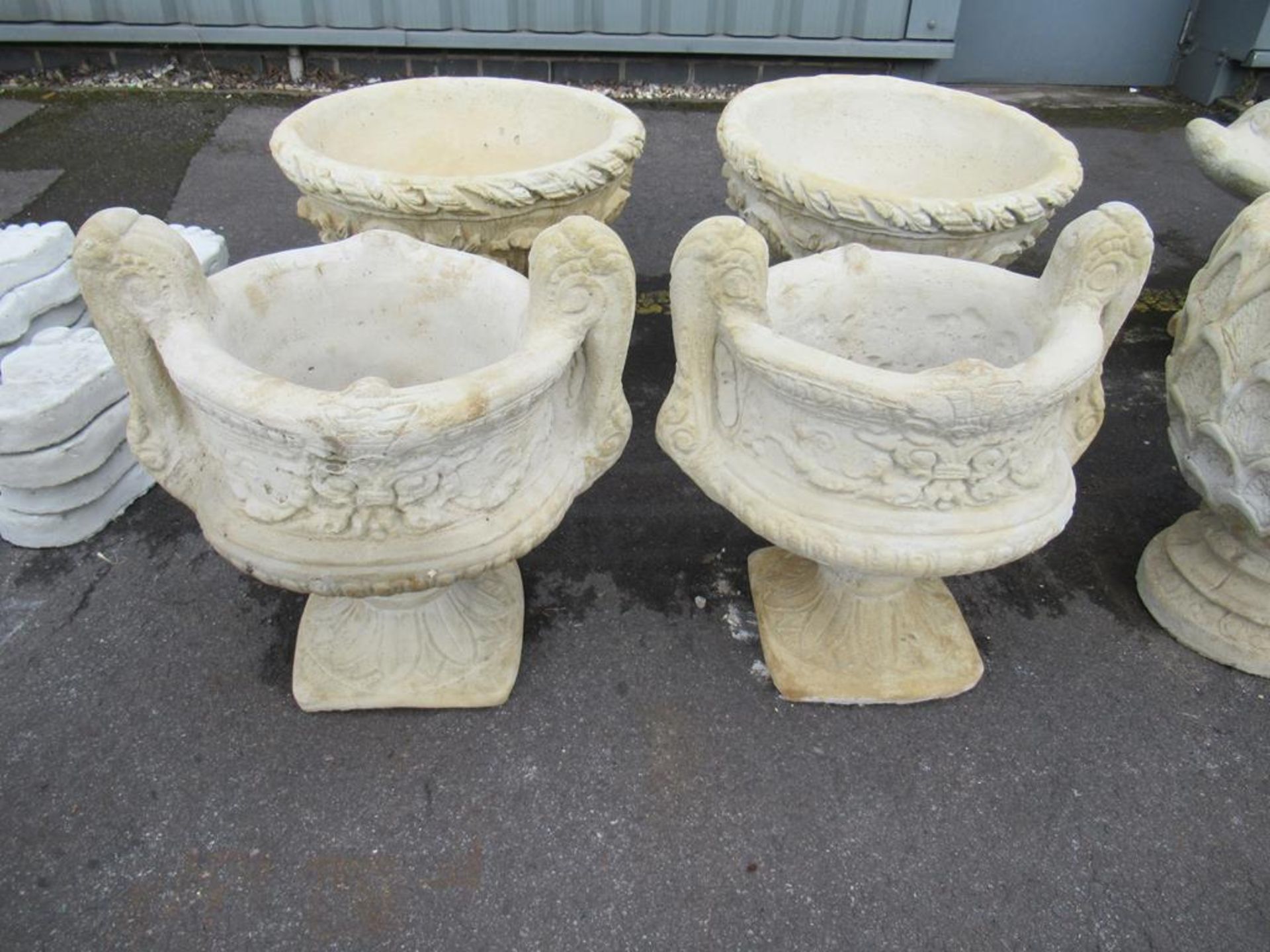 2x Two Handled Urns on Stands