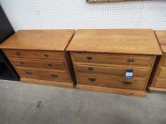 A Pair of Pine Chest of Three Drawers