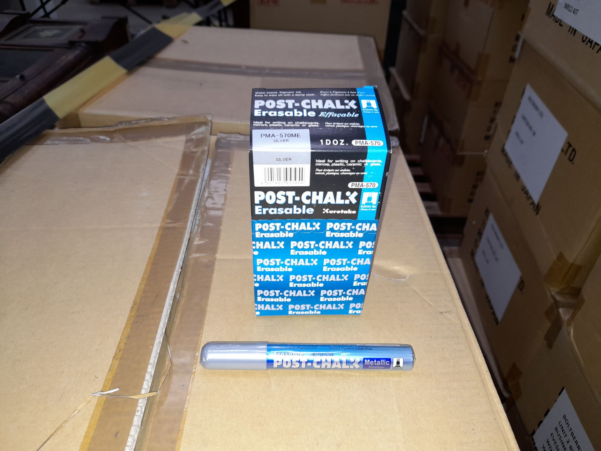 1 x Box of Kuretake Post-Chalk Erasable Silver PMA