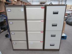 3x Four Drawer Filing Cabinets