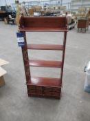 Floor Standing Pierced Bookcase with Four Tiers and Four Drawers