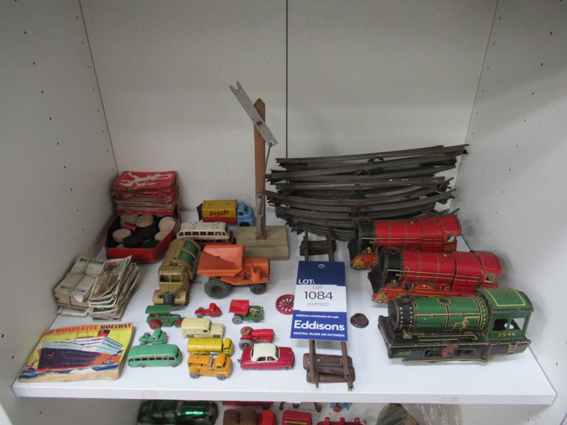 2x Shelves of Assorted Vintage Toys, including diecast vehicles, trains, cigarette cards etc. - Image 2 of 3