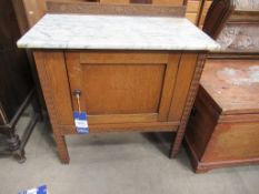 Early Detailed Marble Topped Wash Cabinet