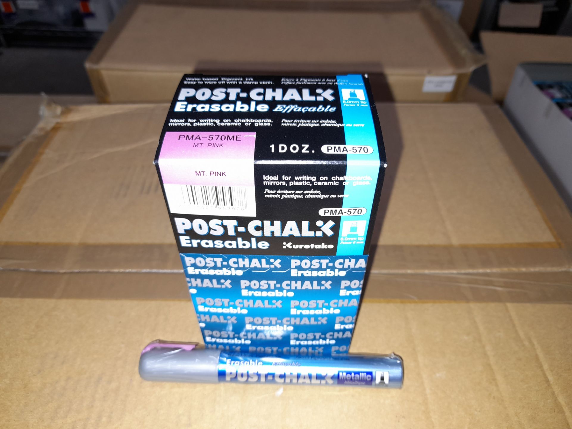 1 x Box of Kuretake Post-Chalk Erasable MT Pink PM